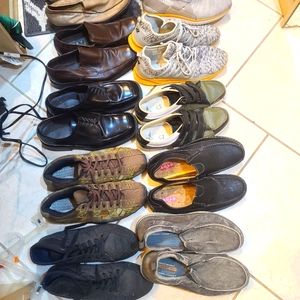 Lot of 12 pairs of men's size 13 dress shoes/sneakers/sandals good condition
